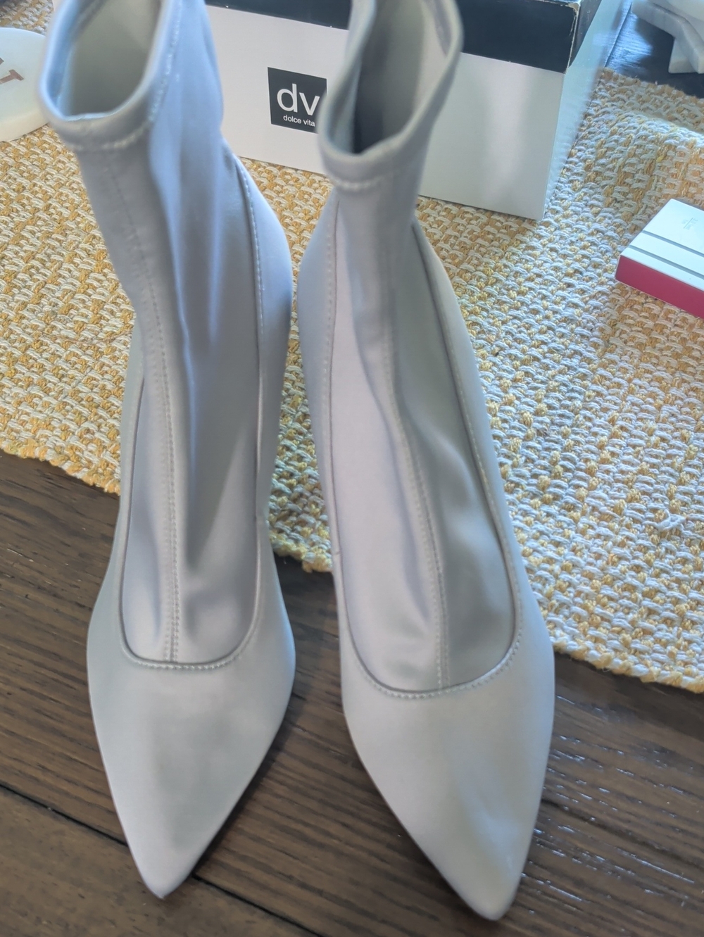 Brand New Nine West Light Gray Stretch Sock Booties